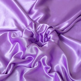 Satin Fabric by The Yard ，60 Inch Wide ，Soft Charmeuse Silk Satin Fabrics for Sewing,Wedding Dress,DIY Craftings, Costumes,Draping,Table Runner,Cloth Napkins (Lavender, 1yard)