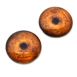 Cheetah Glass Eyes Sizes 6mm - 40mm Jewelry Cabochon Art Doll Animal Taxidermy Sculptures Polymer Clay Flat Domed Orange Realistic Round (30mm)