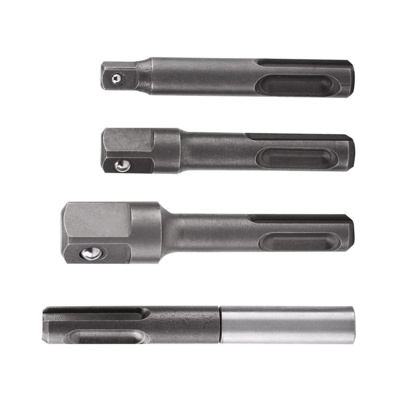 SDS Plus to 1/4 Hex Bit Holder Adapter Set with