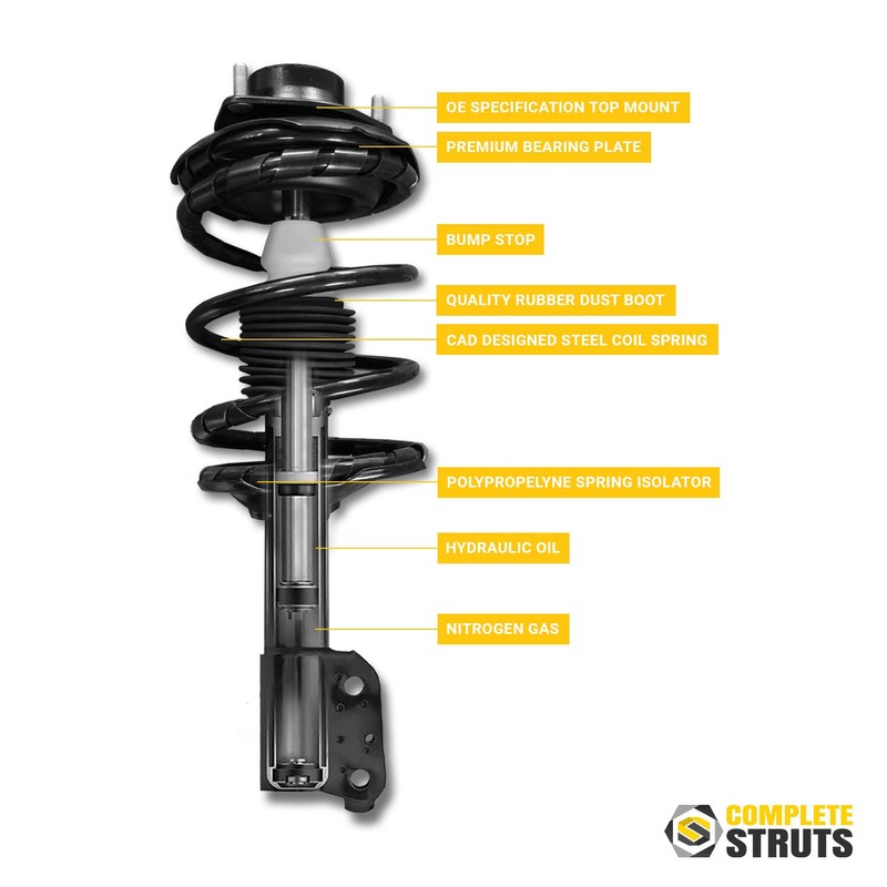 Front Pair Suspension Strut & Coil Spring Assembly Kit Replacement