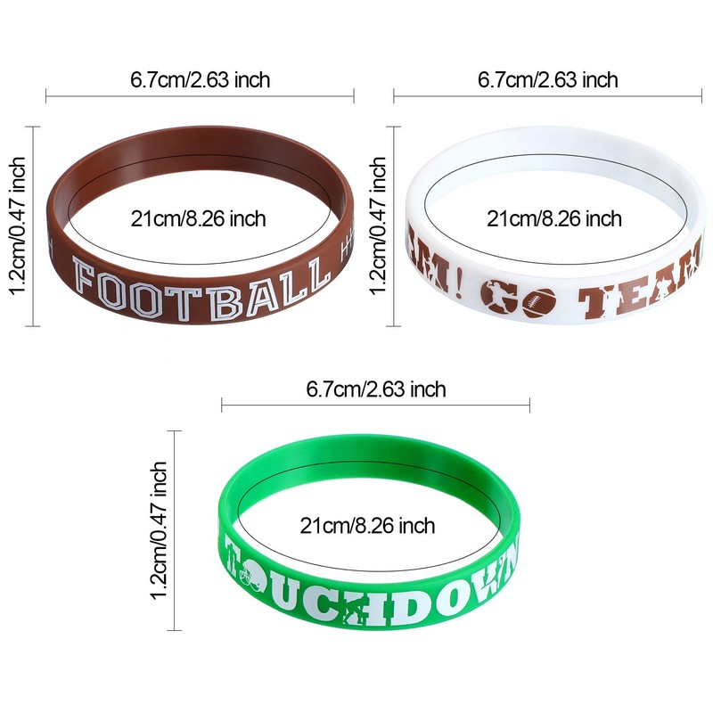 30 Pieces Football Party Silicone Bracelets, Football Birthday Theme Rubber