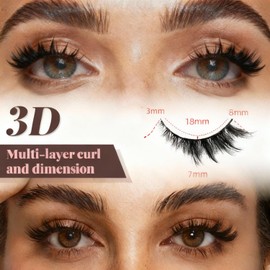 BOROLA 10 Pairs Cat Eye Half False Eyelashes Fluffy Natural 3D Lash, Make Up Eyes Beautiful for Women for Daily Wear, Cosplay, Stage (Cat Style C)
