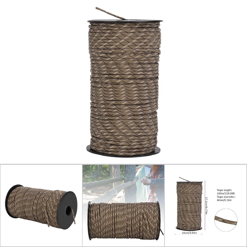 100m Outdoor Rock Parachute Safety Rope Survival Cord for Rescue