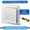 Adair 100mm (4 Inch) Square Vent Cover - White 155mm