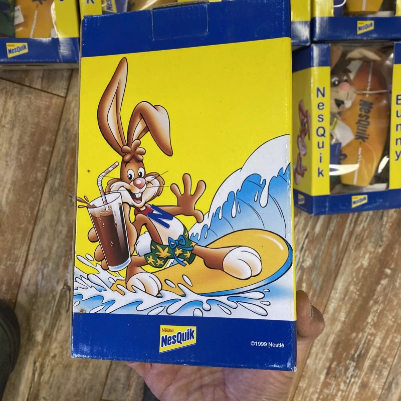 NesQuik Bunny Surfer Surf Board Stuffed Plush Toy Box Nestle