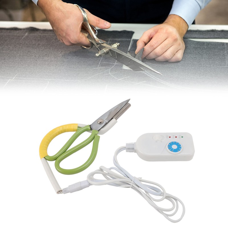 Electric Heating Shears Steel Blades Adjustable Temperature Heated Scissors for
