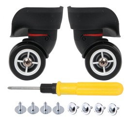 1 Pair Replacement Wheels for Luggage 360 Swivel Dual Suitcase Casters Black (W042)
