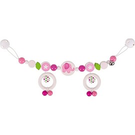 Heimess 764410 Pram Chain 'Wooden Elephant, Multicoloured