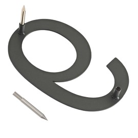 Ywonoby Stainless Steel House Number - RAL 7016 Anthracite Grey - Modern Floating Look and Easy Installation - Height 20.3 cm - Arial Number 6/9
