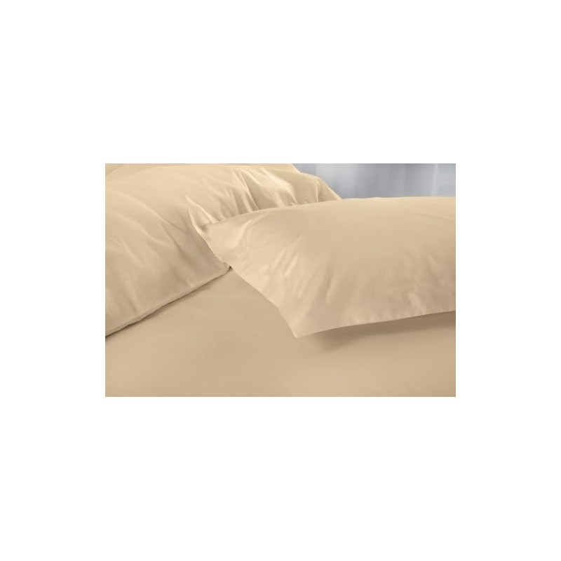 Microfibre Duvet Cover Set, Ultra Soft Bedding, 100% Polyester (Latte,