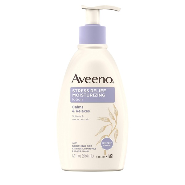 Aveeno Active Naturals Stress Relief Moisturizing Lotion, 12-Ounce Pump Bottles (Pack of 3)