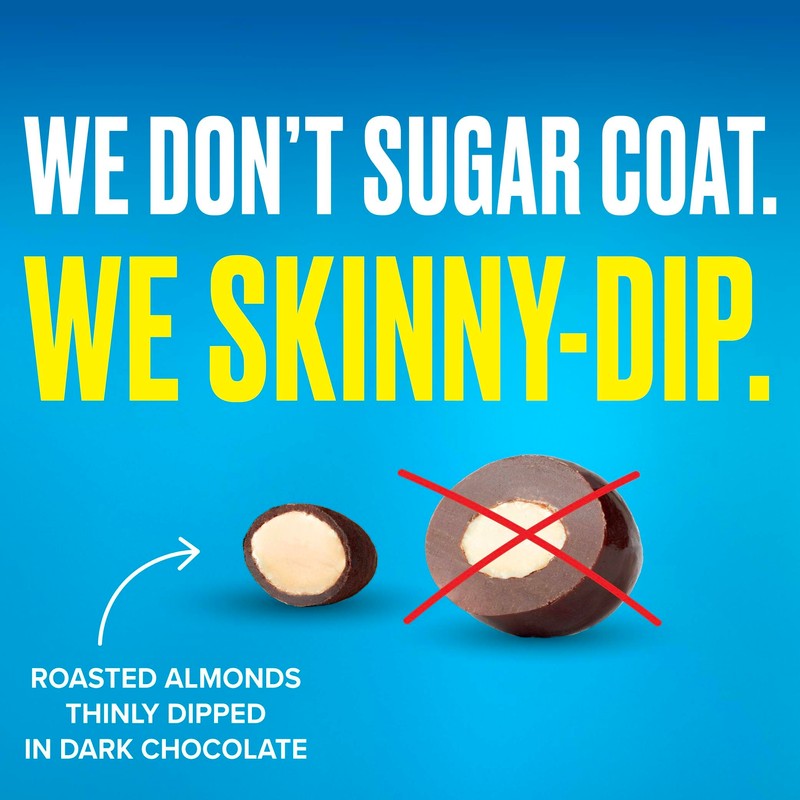 SkinnyDipped Dark Chocolate Cocoa Almonds, Healthy Snack, Plant Protein, Gluten