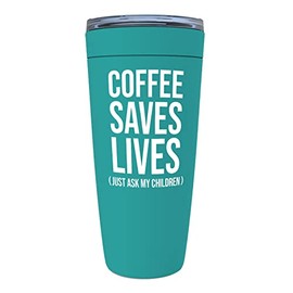Coffee Lover Mint Edition Viking Tumbler 20oz - coffee saves - Coffee Drinker Enthusiast Latte Caffeine Addict Mom for Mother's Day From Daughter