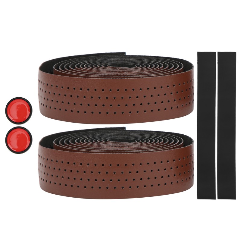 2Pcs Cycling PU Leather EVA Handlebar Belt Road Bike AntiSlip