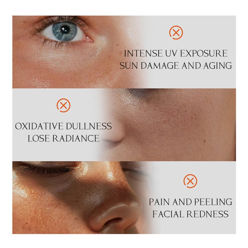 SPF 60+ Gesichtssonnencreme für hohen UV-Schutz, Sunscreen, Wasserfest, Leichte Textur,