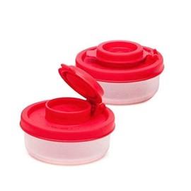 2Pcs Red Small Salt, Pepper Shakers For On The Go - Mini Shaker Set For Salt And Pepper With Lid To Take With You - Perfect For Travel, Camping And To-Go 40G, Salt Shakers, Stay Fresh