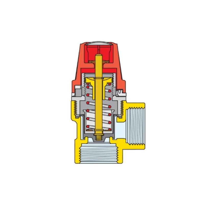 Caleffi 1/2" 3 Bar Relief Safety Valve