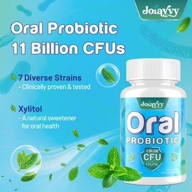 Joiavvy Joiavvy Oral Probiotics 11 Billion CFU, 7-in-1 Dental Probiotic, Fast-Dissolving Lozenges for Fresh Breath & Healthy Gums, Sugar-Free, Natural Mint Flavor (60 Count (Pack of 4))