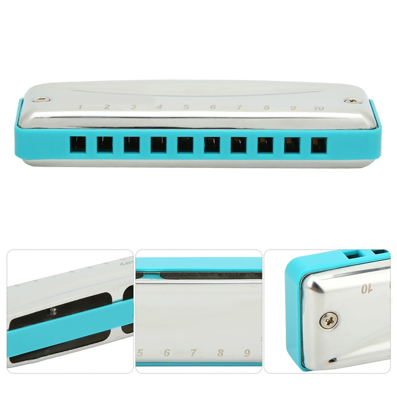 Blues Harmonica 10-Hole Mouthorgan Ab Key Portable Wind Instrument High
