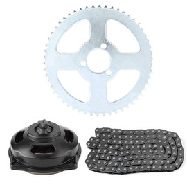 Motorcycle Chain and Sprocket Set, Pocket Bike Clutch Bell with Sprocket T8F Chain and 6T Gearbox Aluminium Alloy Motorcycle Drive Chain for Mini Motorcycle
