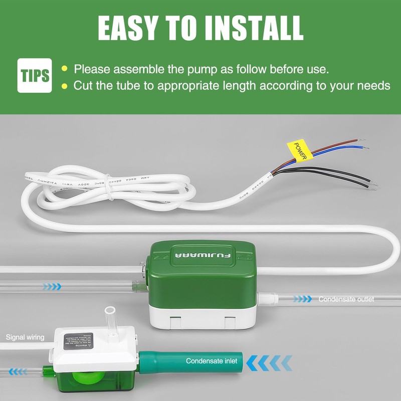 FUJIWARA Condensate Pump, Mini Split Automatic Condensation Drain Removal Quiet