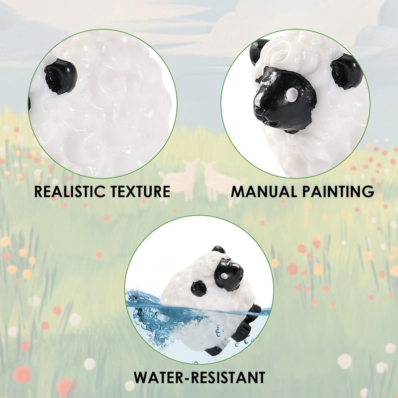 UOPJDD 40 Sheep Ornaments, Cute Mini Animals, Creative Resin Ornaments,