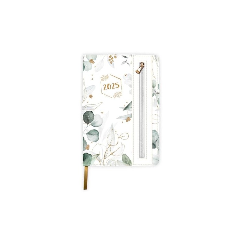 Trötsch Wochenplaner A5 mit Tasche Flowers white 2025: Wochenterminer