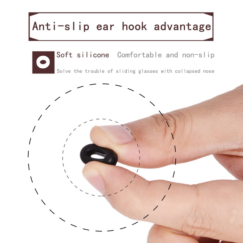 12 Pairs Eyeglasses Retainers Anti-Slip Eyewear Holder Protectors Silicone Eyeglass