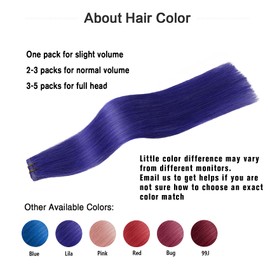 Tape in Hair Extensions #Lila 100% Remy Human Hair Extensions Silky Straight for Fashion Women 20 Pcs/Package(18Inch #Lila 40g)