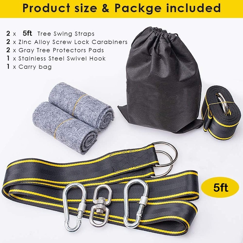 Namvo 300kg Hanging Tree Swing Straps Ultra Strong 1.5m with