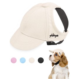 Dog Hat for Small Dogs and Medium Dogs Girl Boy Hats for Dogs Adjustable Dog Bucket Hat Puppy Sun Hat Spring Summer Pet Baseball Cap Doggy Visor (Beige, Large(15lbs+))