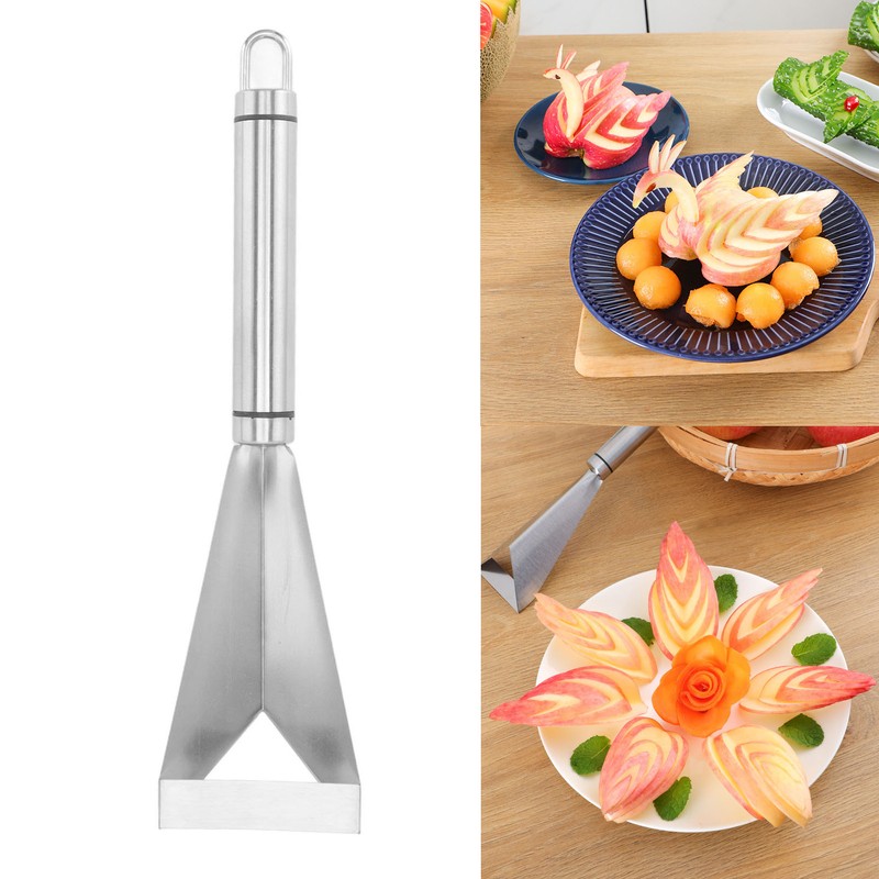 Fruit Vegetable Carving Knife Stainless Steel Triangular Shape Channel Knife