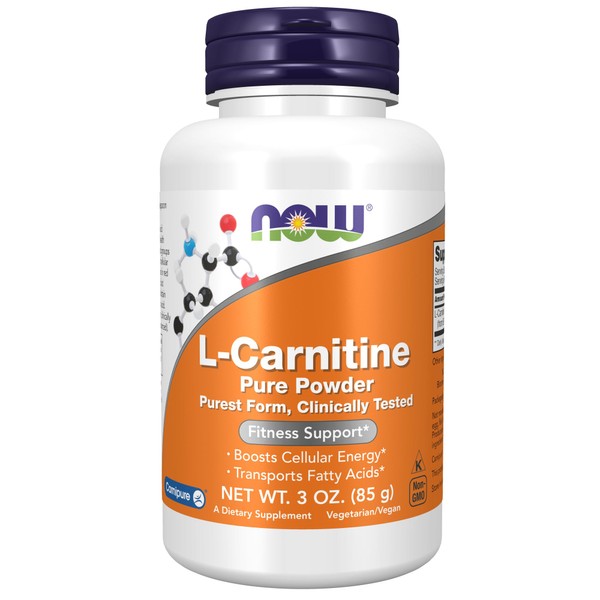 NOW Supplements, L-Carnitine (L-Carnitine Tartrate) Pure Powder, Boosts Cellular Energy, Amino Acid, 3-Ounce