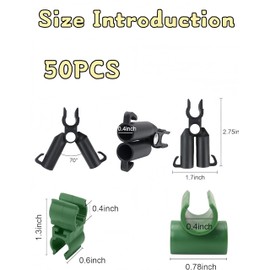 uvbws50 Pieces Adjustable Plant Trellis Connector Clip, Plastic Tomato Plant Cages Accessories Plastic Stakes, Garden A-Type Connecting Joint Buckle for Gardening/Plant Enthusiasts