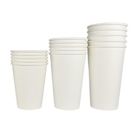 Kitchsy 16 oz. Disposable Paper Cups with Lids - White Hot Coffee & Tea To-Go Cups - Convenient Takeout Beverage Solution (Paper Cups Only, 500)