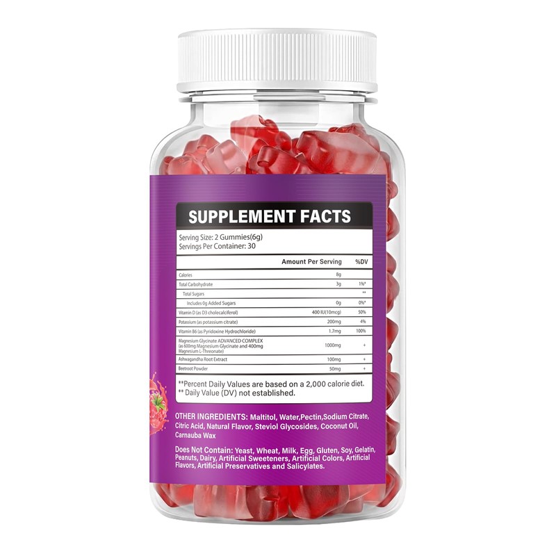 2 Pack Potassium Magnesium Gummies – Magnesium Glycinate & Potassium