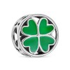 Good Luck Lucky Round Irish Shamrock Enamel Green Heart Clover