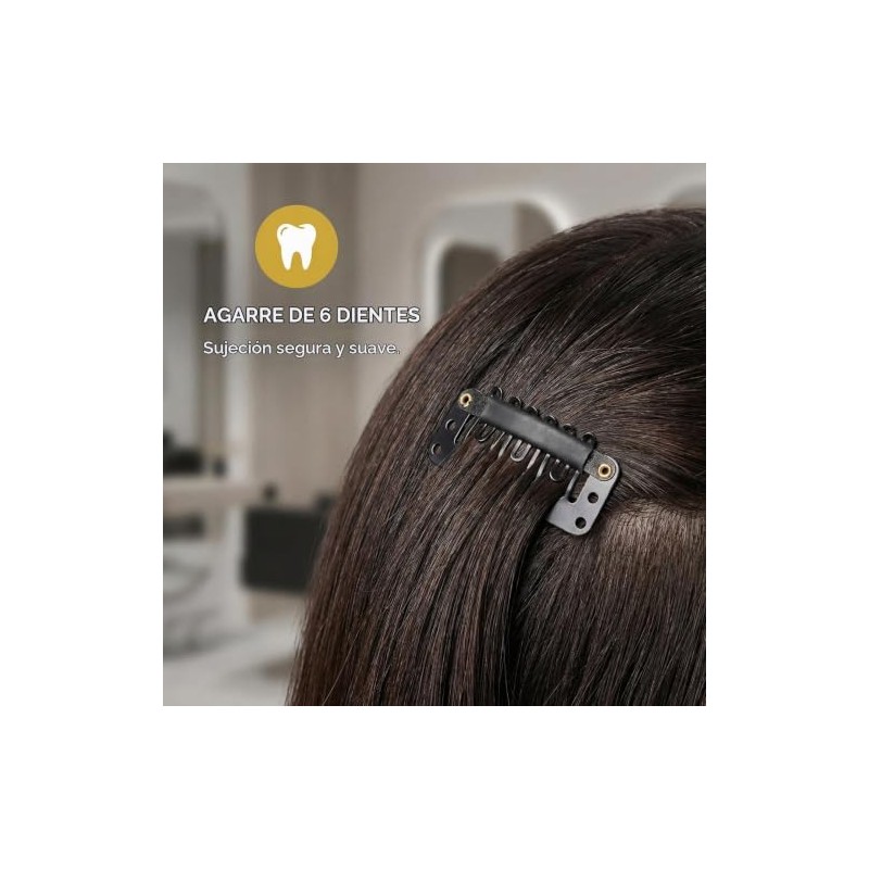 50 Clips Cucas Para Extensiones De Cabello y Pelucas 32mm