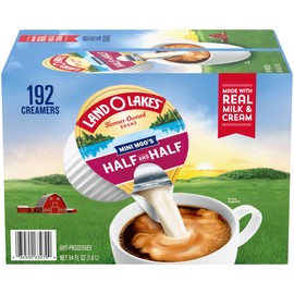 Land O Lakes Mini Moo’s Half & Half Creamer Singles, Shelf-Stable, 192 Count