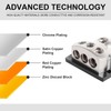 kksurty 3 Way Power Distribution Block Car Audio Splitter 0/2/4