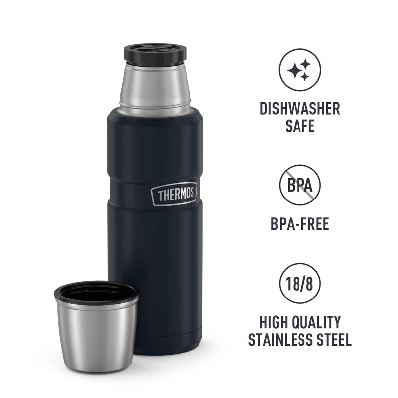 THERMOS THERMOS Stainless King Vacuum-Insulated Compact Bottle, 16 Ounce, Midnight