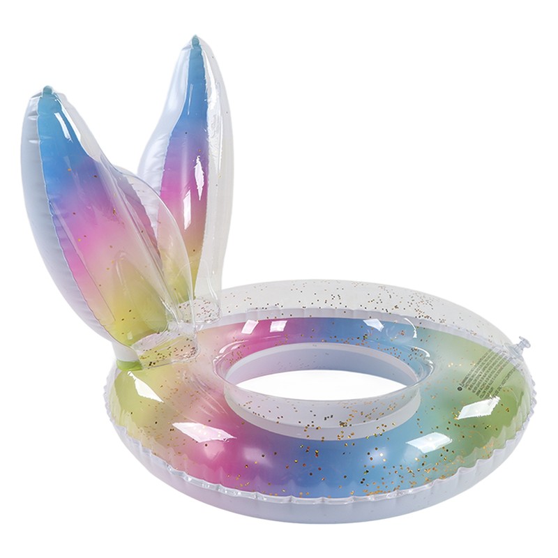 Swimming Ring Sparkling Sequins Rainbow Gradient Wings Swimming Ring Summer