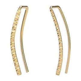 Ear Climber - Petite Hammered Ear Crawler Simple Minimalist 14k Gold Filled Ear Climber, Silver