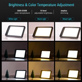 Portable LED Light Box with Natural, Adjustable Brightness 5000-35000 Lux, 3000-6500K Color Temperature, USB Powered, Bracket, Function, Memory Function, Versatile Mounting for Indoor, Tracing, Ph