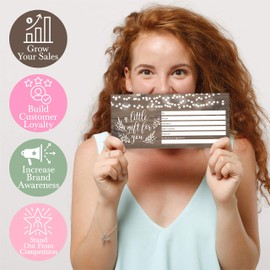 25 4x9 Rustic Blank Gift Certificate Cards Vouchers for Holiday, Christmas, Birthday, Small Business, Restaurant, Spa Beauty Makeup Hair Salon, Wedding Bridal, Baby Shower Cash Money Holder Printable