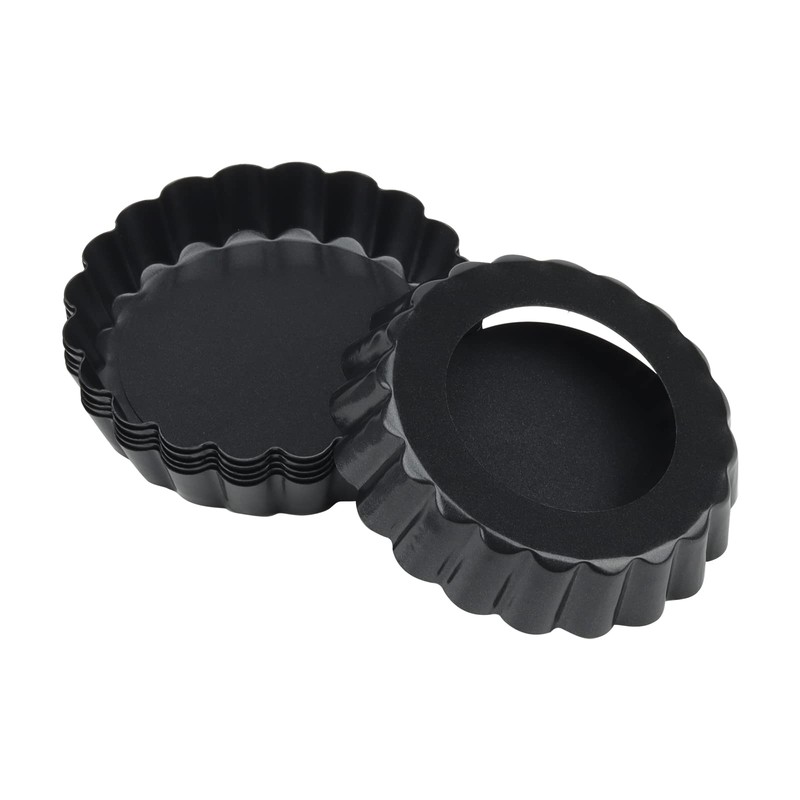 KEILEOHO 12 PCS 4 Inch Small Flan Tins, 10cm Mini