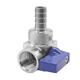 BesNPT Stainless Steel 90 Degrees Elbow Ball Valve 3/8" Barb x 3/8" NPT Female Shut Off Valve for Water Fuel Air
