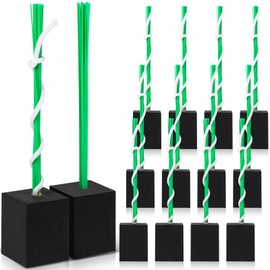 Shappy 12 Pieces Base Plug with Tassel Baseball Base Plugs Anchor Baseball Field Heavy Duty Anchor Plugs with Tassel for Baseball Field Drill Softball Bases Accessories (Green)