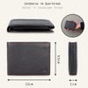 LEDEROW Men's Leather Wallet Black/Red – Landscape Format Wallet with