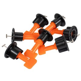 Tektools Reusable Tile Levelling System T-Lock - Wall and Floor Spacers Adjustment, Professional Anti Lippage Tile Leveling System, Time-Saving Installation and Easy to Use, Pack of 50 + Tool